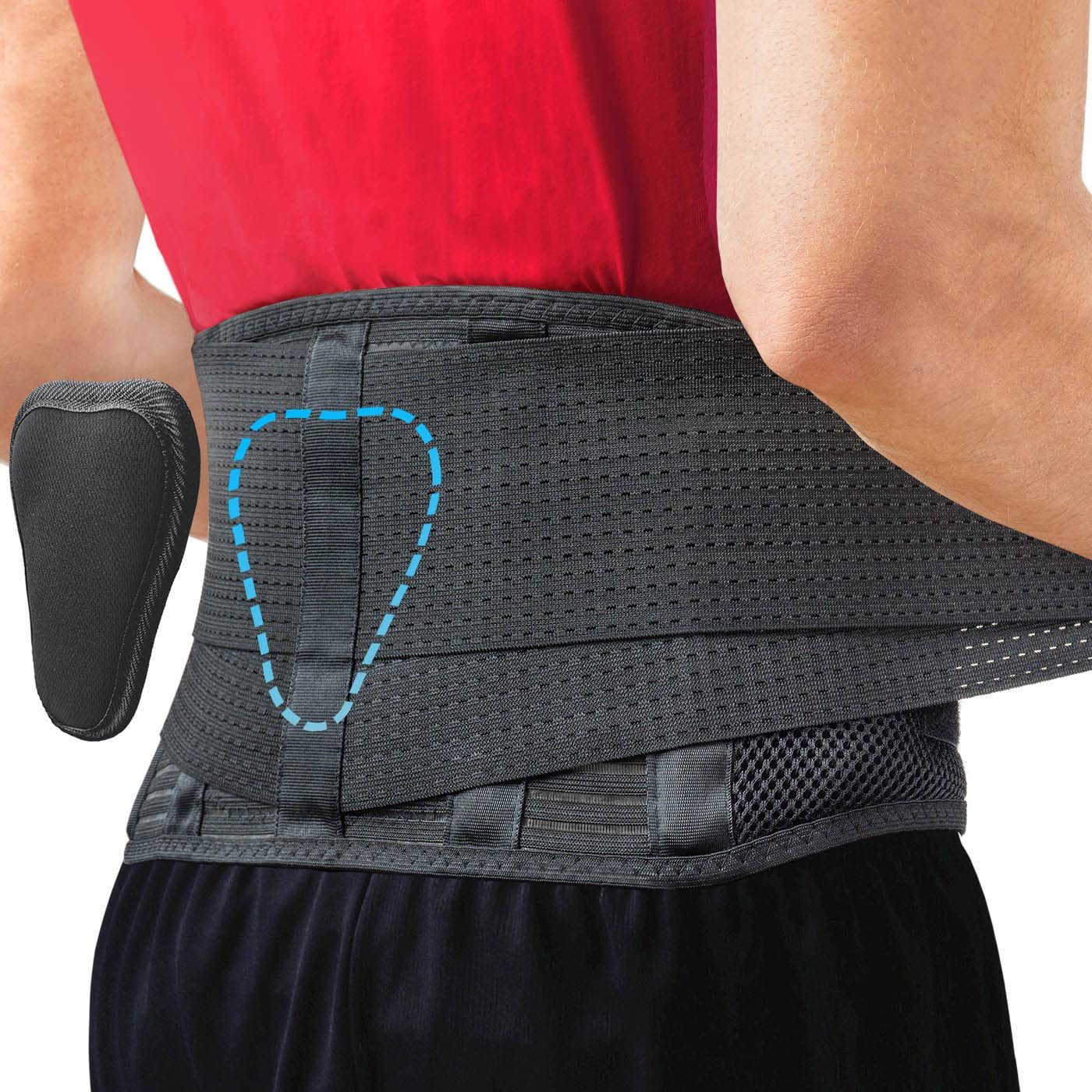 Sparthos Back Brace for Women & Men, Sciatica, Lower Back Pain - Black